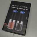 XinXu Gravity Electric Pepper and Salt Grinder Set, Adjustable Coarseness, Battery Powered with LED Light, One Hand Automatic Operation