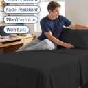 Twin XL Size 3 Piece Sheet Set - Comfy Breathable & Cooling Sheets - Hotel Luxury Bed Sheets for Women & Men - Deep Pockets, Easy-Fit, Extra Soft & Wrinkle Free Sheets - Black Oeko-Tex Bed Sheet Set