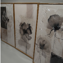 ANHUIB Black Neutral Floral Wall Art 16x24 Inch Abstract Flower Wall Decor Waterolor Painting Set of 3 for Living Room Bedroom Bathroom