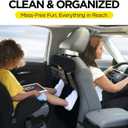lebogner Back Seat Cover For Kids + 3 Pocket Storage Organizer, 2 Pack X-Large Waterproof Kick Mats Backseat Protector, Car Seat Back Protectors For Vehicles To Protect From Dirt, Mud & Scratches