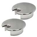 Desk Grommet 1-3/8" (35 mm), Desk Cord Hole Cover, Cable Grommet Metal Zinc Alloy Materilal, Desk Hole Grommet for Office and Home Table Cable, Detachable Cable Cord Organizer (Brushed Silver 2 Pcs)