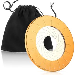 Zonon Circle Drawing Maker Stainless Steel Adjustable Round Circle Template Tool Ring Making Tool with Black Flannelette Bag for Drafting, 125 mm(Yellow)