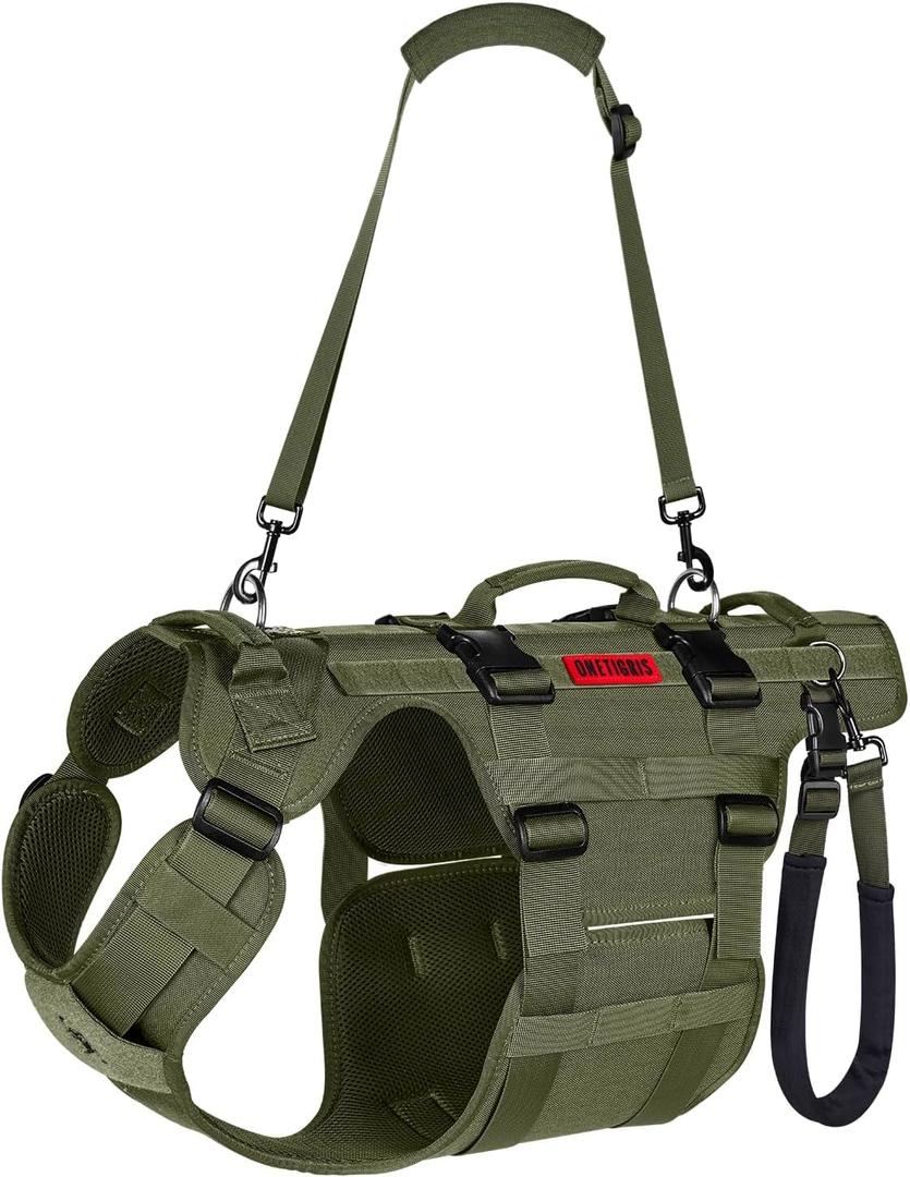 OneTigris Dog Lift Harness for Large Dogs, Dog Hip Support Brace, Full Body Lifter with Handles Invictus Multifunctional Mobility Assistance Vest for Back Legs (Green, Medium)