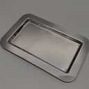 IMEEA Small Silver Tray Rectangular SUS304 Stainless Steel Bathroom Tray for Jewelry, Perfume, Vanity, Serving, 8 x 4.6 inch