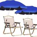 Blissun 2 Pack Chair Umbrella with Clamp, Adjustable Umbrellas for Chair, UPF50+ Sun Shade Umbrella for Beach Chair, Wheelchair, Camping Chair, Patio Chair, Golf Carts, Royal Blue