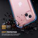 Diaclara Designed for iPhone 15 Case 6.1 Inch,Upgraded Full Body Rugged Clear Bumper Case with Built-in Privacy Screen Protector for iPhone 15,Pink