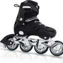 Nattork Inline Skates for Boys and Girls Men Women, 4 Sizes Adjustable Blades Roller Skates Beginner for Kids & Adult Youth (XX-Large - Adult (9-12 Men/10-13 Women), Black)