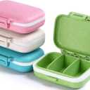 4 PC Pill Case 3 Removable Compartments Pill Box BPA-Free,Day Pill Organizer/3 Times a Day/AM-PM Travel Pill Organizer for Pocket or Purse Storage Vitamin, Fish Oil or Medicine