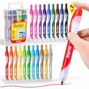 JoyCat Click & Draw Washable Markers for kids with Retractable Tips,20 Colors Markers Set,retractable marker for Toddlers Kids, Ideal arts & crafts supplies,coloring markers,Holiday Gifts for Kid.