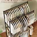 Clothes Rack - 36.2" x 21.3" x 72", 4-Bar Double Rod Rolling Metal Clothing Rack for Hanging Clothes, Portable Garment Rack with Wheels for Bedroom Laundry, Closet Wardrobe, Black