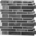 Art3d 10-Sheet Peel and Stick Backsplash Tile, Vinyl Stick On Wall Tile for Kitchen Bathroom Laundry Room, Marble Design 12" x 12" - Smoky Black