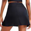 RUNNING GIRL Women's Tennis Skirts with Pockets High Waisted Tummy Control Casual Athletic Workout Golf Skorts (Black, S)