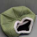 Rabbit Hideout Large Bunny Bed Washable Rabbit House and Hideout Fleece Guinea Pig Hiding Hut for Indoor Bunnies Small Animal Hideaway (Green)