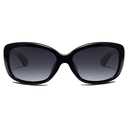 SOJOS Vintage Square Sunglasses for Women Polarized UV Protection Havana Frame SJ2111 with Black Frame/Gradient Grey Lens