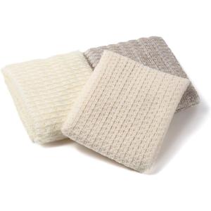 Exfoliating Washcloth [Made in Japan] Shower Back Scrubber, Natural Loofah (3pcs Set (3pcs Set ( Cotton, Linen and Silk ))