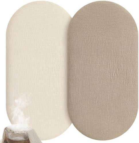 Unnivoll Muslin Bassinet Sheets Boy Girl, 100% Cotton Fitted Bassinet Sheet Set 2 Pack Bassinet Mattress Sheets Universal Fit for Rectangle, Round, Oval, Hourglass Mattress, Soft Breathable