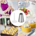 Piping Tip Organizer, Equipped with 200 Pcs of Cake Flower Nails, Holds 60 Piping Tips, Cake Decorating Tools, Baking Tools, Cake Decorating Tips Storage Box Made with Wood