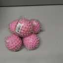 5 x Apasiri Interactive Dog Toys for Large & Medium Dogs: 3.5" Bacon Flavored Squeaky Balls for Dogs, Tough Durable Spiky Rubber Bouncy Dog Toys Balls, Floating Outdoor Fetch Dog Toy, Pink Dog Balls Gifts