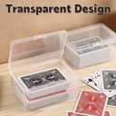4 x Vicenpal Playing Card Boxes Snaps Closed Clear Plastic Cases Poker Gaming Playing Cards Trading Card Storage Boxes Compatible with MTG TCG 100 Game Cases 4.3 x 2.95 x 2.2 Inches(4 Pcs)