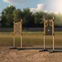 KNINE OUTDOORS Shooting Target Stand for Outdoors, Durable Paper Target Holder with Stable Adjustable Base for Paper Shooting Targets Cardboard Silhouette, H Shape, USPSA/IPSC, IDPA Practice, 2 Pack, 16" x 12"
