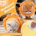 EXPAWLORER Cat Cone Collar Soft, Cat Recovery E Collar After Surgery to Stop Licking, Adjustable Waterproof Neck Elizabethan Pet Kitten Puppy Donut Pillow for Cats Wound Healing, Lion (S)