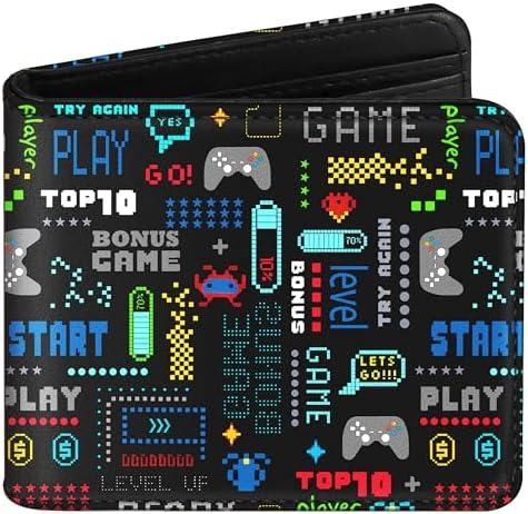 Bistup Boys Wallet Cute Leather Bifold Wallet Video Game for Teen Boys Cool Fun Credit Card Cash Id Holder Rfid Blocking Gamer Bi Fold Small Wallets With Coin Pocket Slim for Teens Youth Little Boy