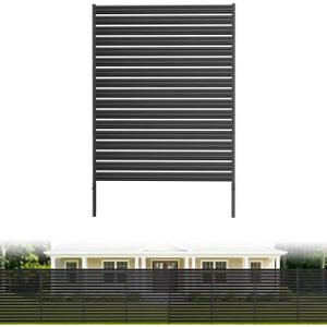 1 Panel No Dig Privacy Fence Screen, 60" H 48" W Metal Outdoor Air Conditioner Fencing for AC Unit Cover, Hide Trash Bins, & Pool Equipment Enclosure, Decorative Garden, Patio & Backyard, Rustproof