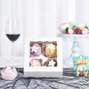 20 Pack Christmas White Chocolate Bomb Gift Boxes Hold 4 Count Cupcake Boxes with Window Food Grade Cupcake Holder Easy Transport and Presentation Ideal for Cupcakes, Desserts, and More