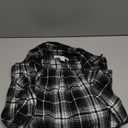 Amazon Essentials Womens Regular-Fit Long-Sleeve Lightweight Plaid Flannel Shirt (Medium, Black White Large Plaid)