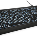 KOPJIPPOM Large Print Backlit Keyboard, USB Wired Computer Keyboard, Full Size Keyboard with White Illuminated LED Compatible for Windows Desktop, Laptop, PC, Gaming, Black