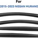 Window Visors Rain Guards for 2015-2024 Nissan Murano, Out-Channel Window Vent Wind Deflectors Visors Shades for 15-24 Murano S SV SL Platinum, Tape-on