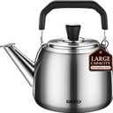 GEDO Stainless Steel Whistling Tea Kettle, 304 Food Grade, Large Capacity, Stovetop Kettle for Gas Stove and Induction Cooktop (5L/5.28QT)