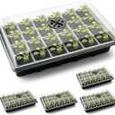 24XL Cell Seed Starter Tray with Dome, 5Pack 2" Plug Seedling Trays (Total 120 Cells), Plant Germination Tray with Humidity Vented Lid and Base, Mini Propagator Plant Greenhouse for Seed Growing