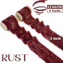 MEEDEE Rust Red Velvet Ribbon 2 Inch Vintage Frayed Ribbons 2 Rolls 4 Yards Crinkle Rust Ribbons Silk Velvet Ribbon for Christmas Tree, Gift Wrapping, Holiday Decor, Wedding Favors