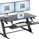 Standing Desk Converter  38" Wide Stand Up Desk Riser  Quick Sit to Stand Tabletop Dual Monitor Workstation  Height Adjustable Up to 17.3"  Black