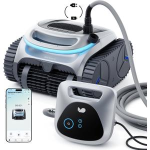 (2026 New) BUBLUE C20H Gen2 Pool Vacuum for Inground Pools, Corded & Cordless Hybrid Pool Cleaner Robot with Smart Navigation, APP, Cleaning Floor/Wall/Shallow for Pool Up to 1615 Sq.Ft, Matte Silver
