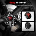 4 Pack Car Wheel Center Hub Cap Kit with 22 Lug Nut Covers, 2.2 in (56mm) Wheel Rim Covers Center Hubcaps with Emblem for Model 3 Y, Black & Red Gray & Silver Exterior Decoration for Tesla