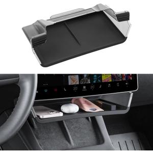 HUZ Tesla Model Y Accessories 2020–2024 & Model 3 Accessories 2017–2023 Under Screen Storage Organizer Tray – Center Console Interior Storage Box (Classic Model, Not for Highland or Juniper)