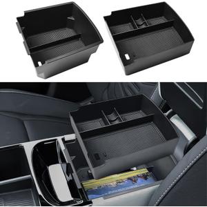 EDBETOS Double-Layer Center Console Organizer for 2025 2026 Hyundai Tucson Including (Gas:Limited), (Hybrid: Blue/SEL Convenience/N Line) and (Plug-in Hybrid: Limited/SEL), Fits Electronic Shift Only