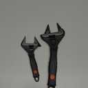 MAXPOWER Slim Adjustable Wrench Set, 6" & 10" Wide Jaw Opening, Dual Scale With Metric and SAE Plumbing Wrenches, Deep Jaw With Soft Grip Handle