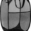 DUCOO Pop Up Laundry Hamper, 70L Collapsible Mesh Laundry Basket with Side Pocket, Foldable Dirty Clothes Hamper with Sturdy Reinforced Handles for Home Dorm Bedroom Travel Bathroom Storage, Black