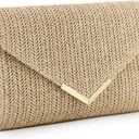 GOKTOW Straw Clutch Purse Raffia Rattan Summer Evening Bag Woven Beach Handbags for Women Wedding Vacation Travel Party 2025 (Nature)