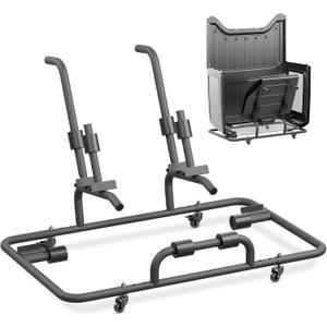 Adjustable Hard top Storage Rack Upgrade Top Carrier with Armrests Compatible with 1987-2026 Jeep Wrangler JK JL YJ TJ JKU JLU Unlimited Movable Bracket Sliding Cart for 2/4 Door (Black)