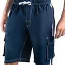 Kanu Surf Men's Barracuda Swim Trunks, 9" Inseam (Regular & Extended Sizes) (5X, Navy)