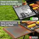 Jalopink Heat-Resistant Silicone Grill Mat Compatible with Blackstone, 15.75"x11.5" Non-Stick BBQ Grill Pad, Reusable Outdoor Spatula Mat for Griddle, Kitchen, Patio Accessories(Grey)