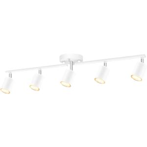 Track Lighting, LED Track Lighting Fixtures Ceiling, White Kitchen Lights for Bedroom, 30" Ceiling Spotlight Kit, 5 Light Wall Light with Rotatable Heads, Kitchen Decor(GU10 Socket, NO Bulb)