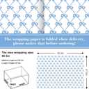 6 x JarThenaAMCS 6 Sheet Blue Bow Wrapping Paper -Not Roll- Bow Knot Gift Wrap Paper Folded Flat for DIY Crafts Party Supplies, 27.6 x 39.4 Inch