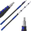 26FT Reach Telescopic Extension Pole, 5-19FT Multi-Purpose Extension Pole with Universal Twist-on Metal Tip, Sturdy Aluminum Paint Roller Extension Pole for Squeegee, Paint Roller, Duster