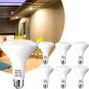 BR40 LED Light Bulbs 3000K Dimmable Warm White Long Lasting, 6 Pack High Output BR40 Led Light Bulbs 17W 120V Equivalent 100W, No Flicker E26 Base BR 40 Flood Lights Indoor & Kitchen Lighting
