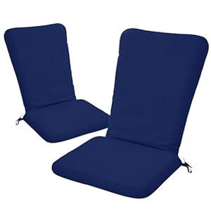 Adirondack Chair Cushion Set of 2-18''x18'' Seat & 18''x27'' Back, Outdoor Rocking Chair Cushions with Waterproof, Fade-Resistant, Removable & Machine-Washable Covers, Burgundy